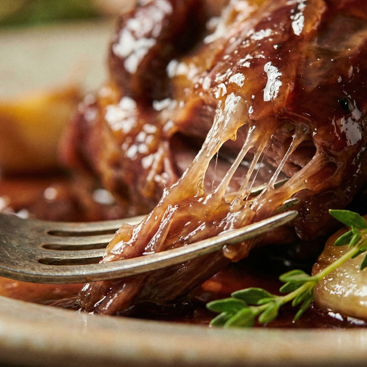 Recette souris d'agneau confite au vin rouge