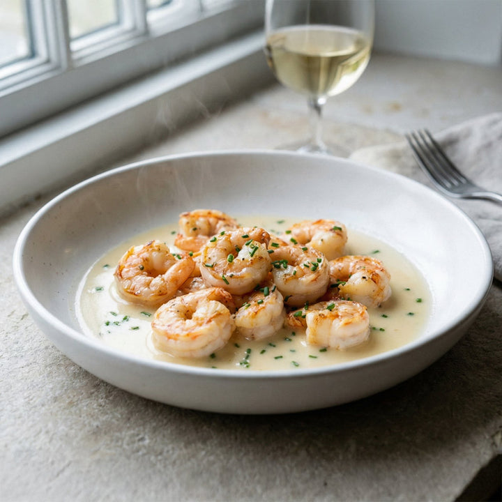 Scampi sauce au vin