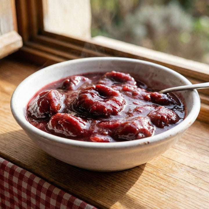 Compote de pruneaux au vin rouge