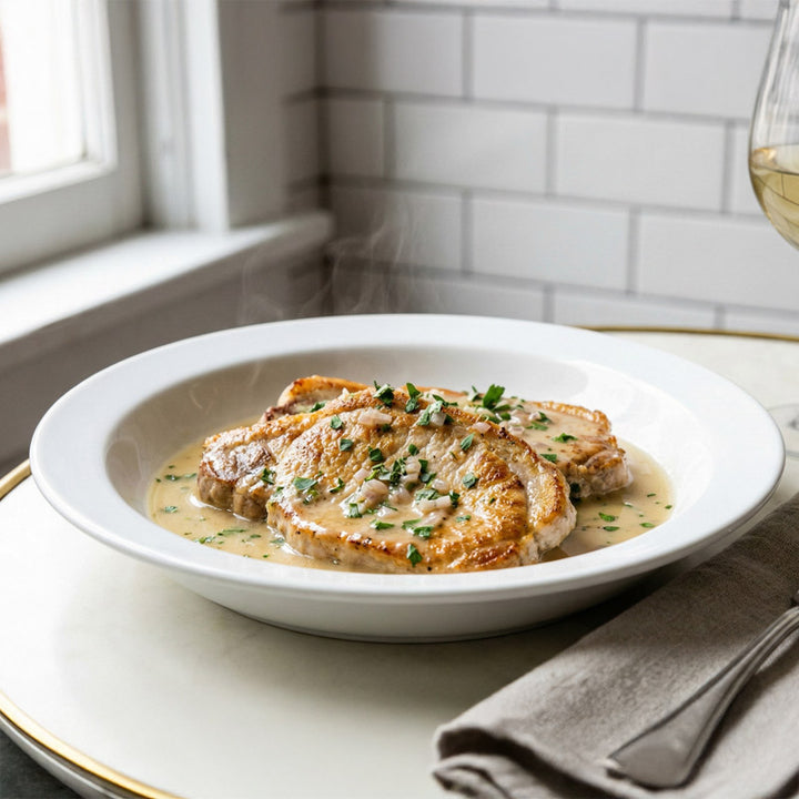 Escalopes de porc au vin blanc