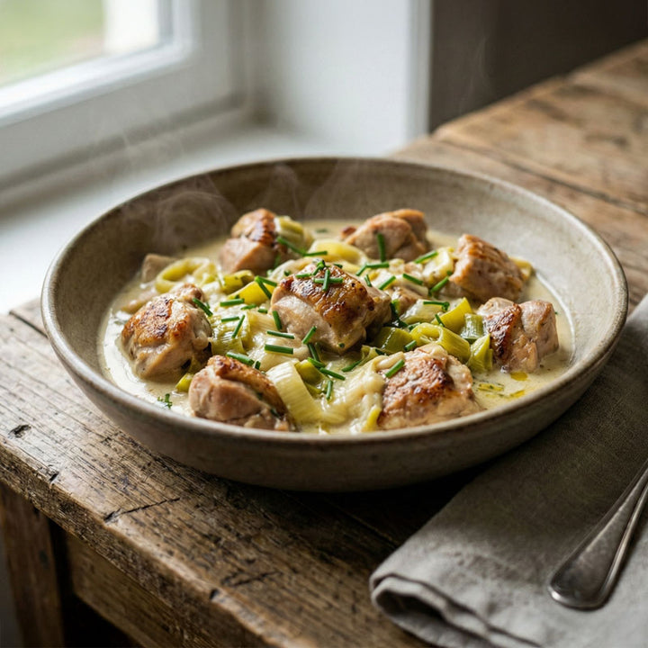 Recette de fondue de poulet au vin blanc
