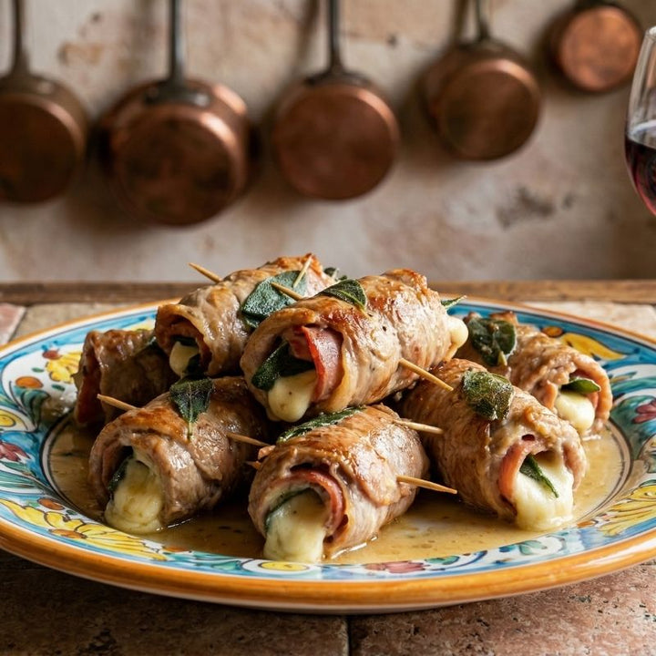 Involtini de veau roulés à la sauge et mozzarella