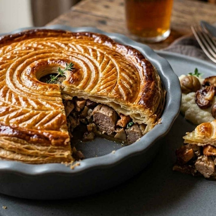 Croustade de pintade fermière aux champignons des bois