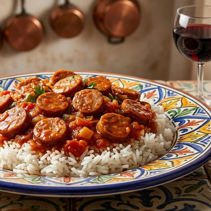 Rougail saucisse réunionnais aux tomates et gingembre