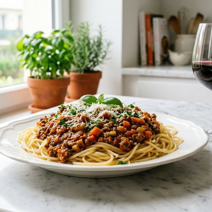 Sauce bolognaise maison longuement mijotée aux légumes