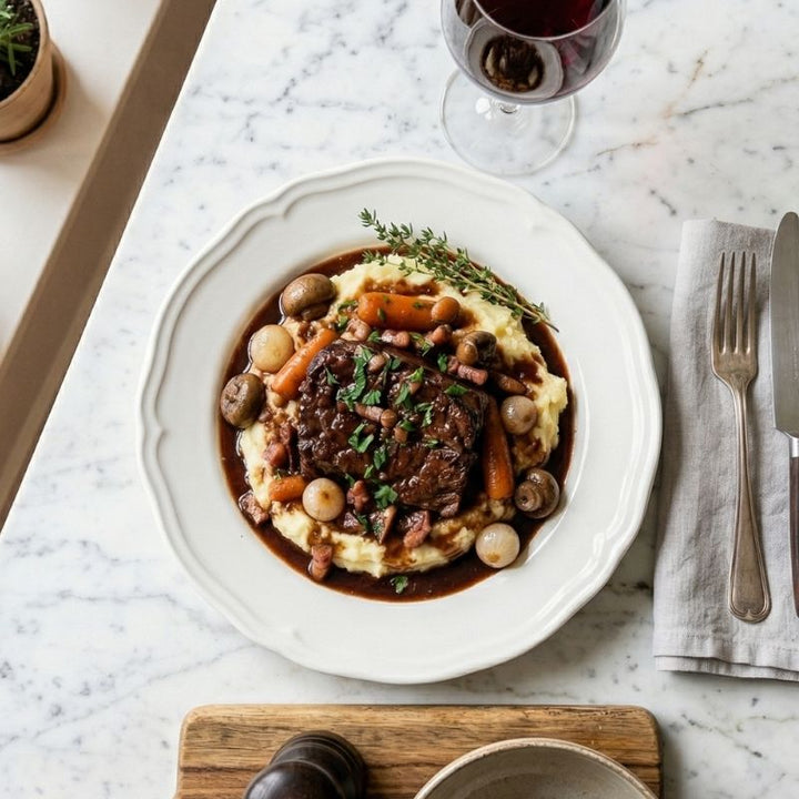 Paleron de veau confit au vin rouge