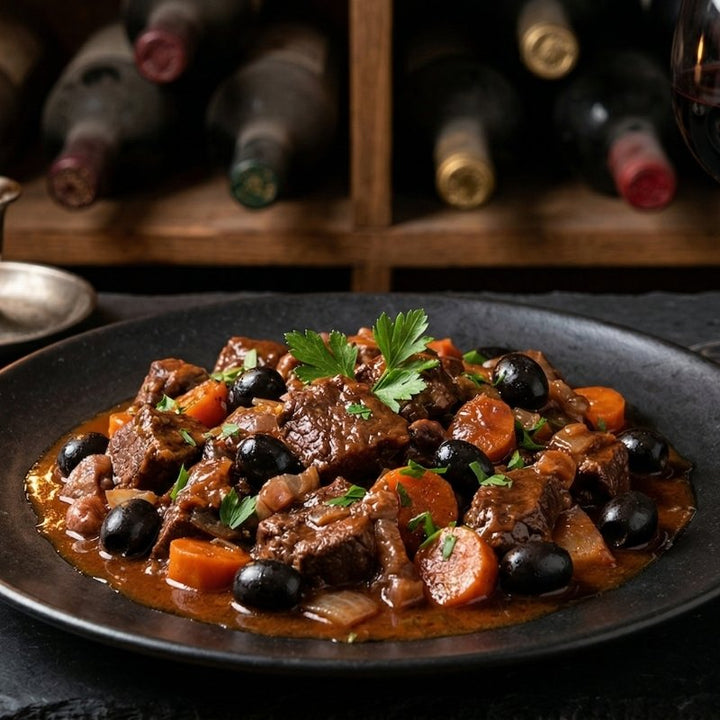 Daube niçoise au vin rouge et olives noires