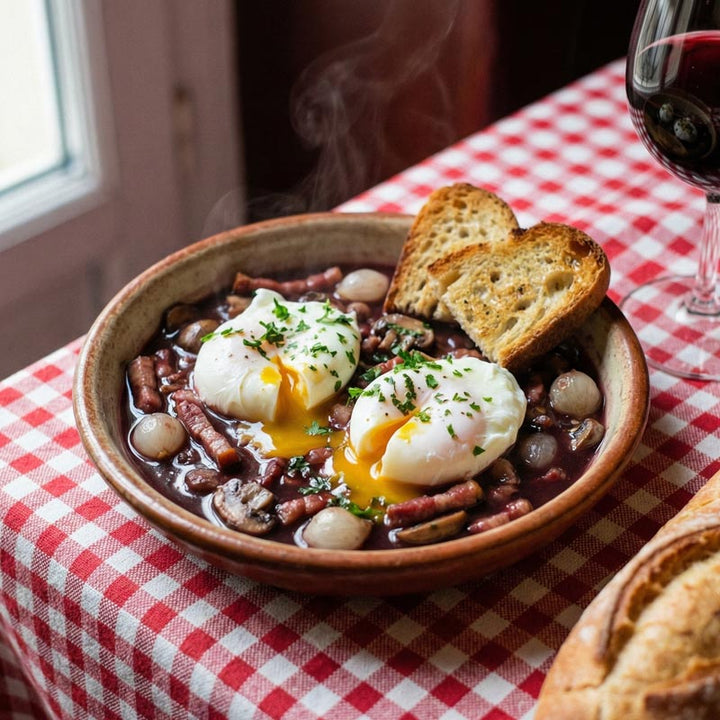 Recette des oeufs en meurette au vin rouge