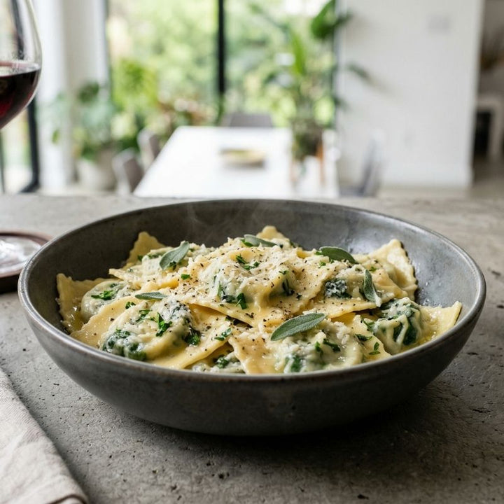 Raviolis frais à la ricotta et épinards