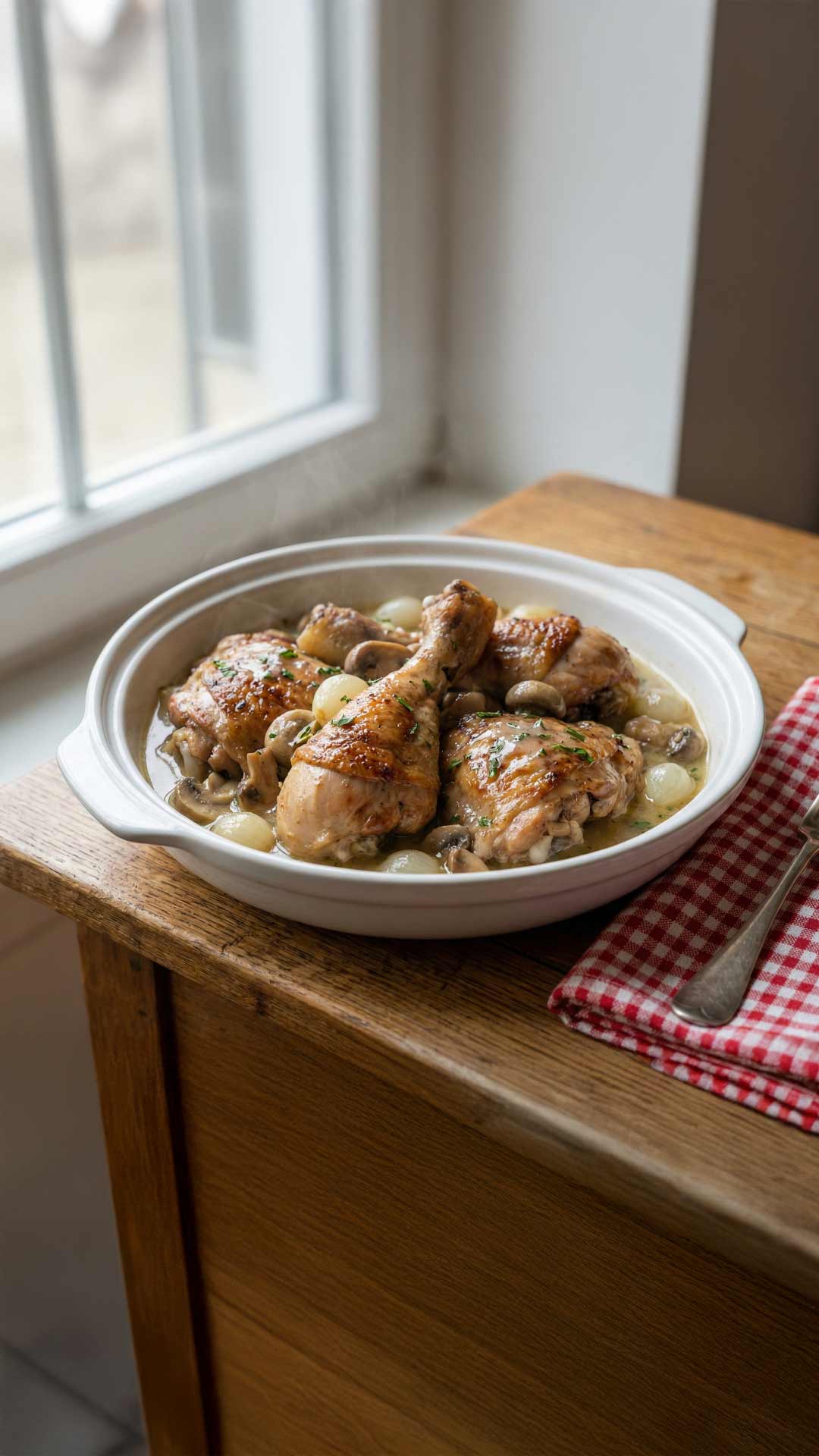 Coq au vin blanc d'Alsace mobile