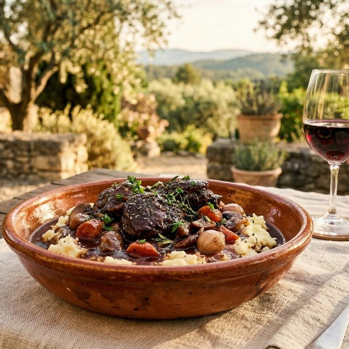 Joue de bœuf confite au vin de syrah