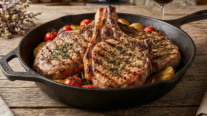Côtes de porc grillées aux herbes de Provence