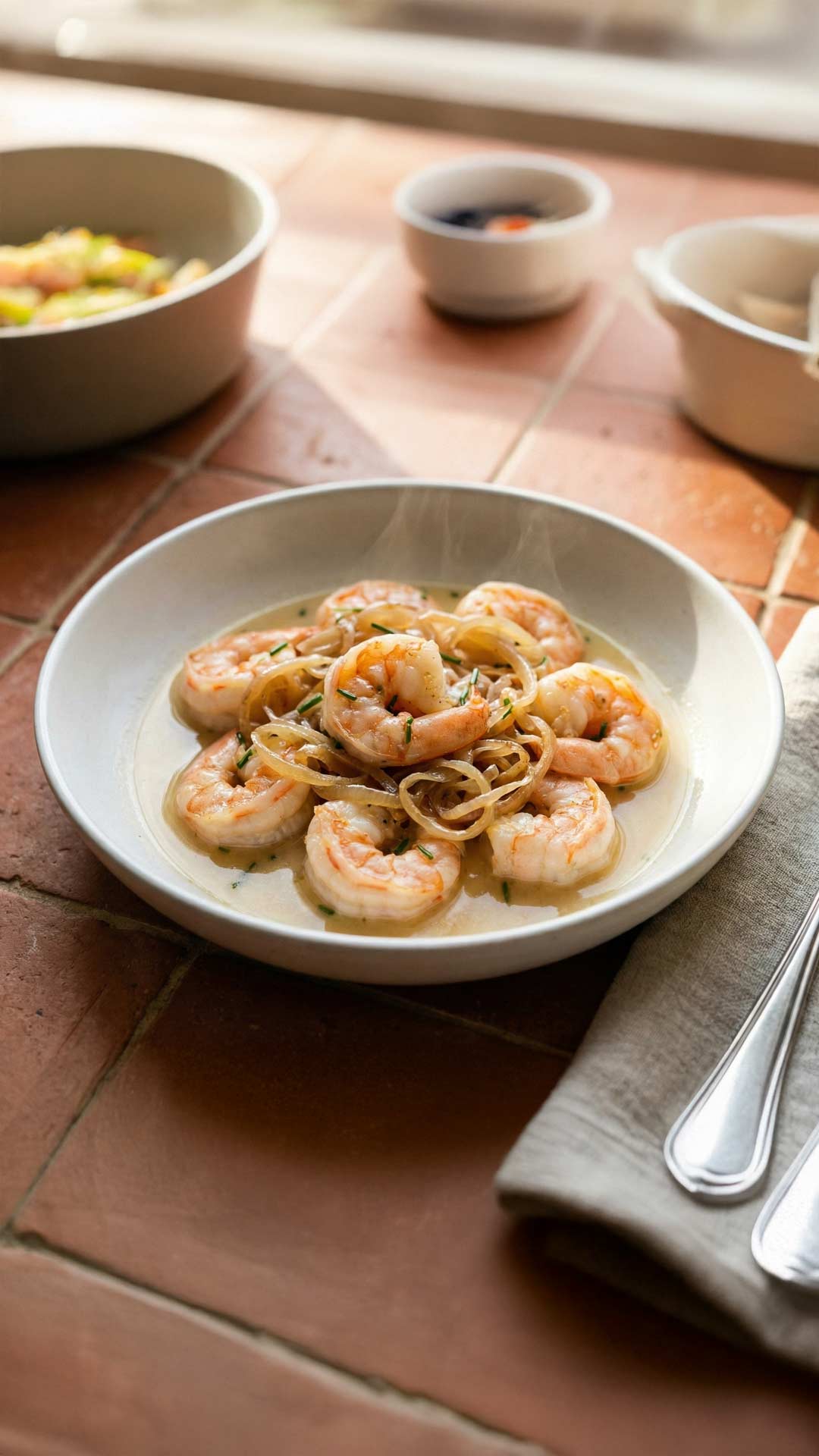 Crevettes aux Échalote et Vin Blanc mobile