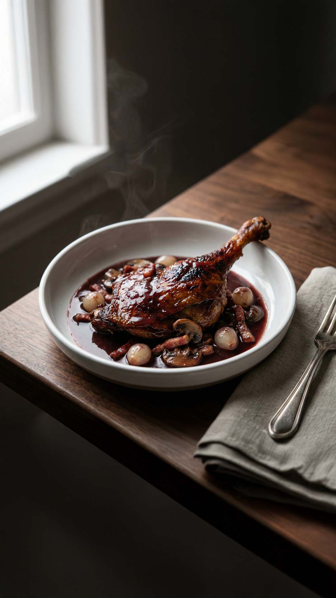 Cuisse de canard au vin rouge