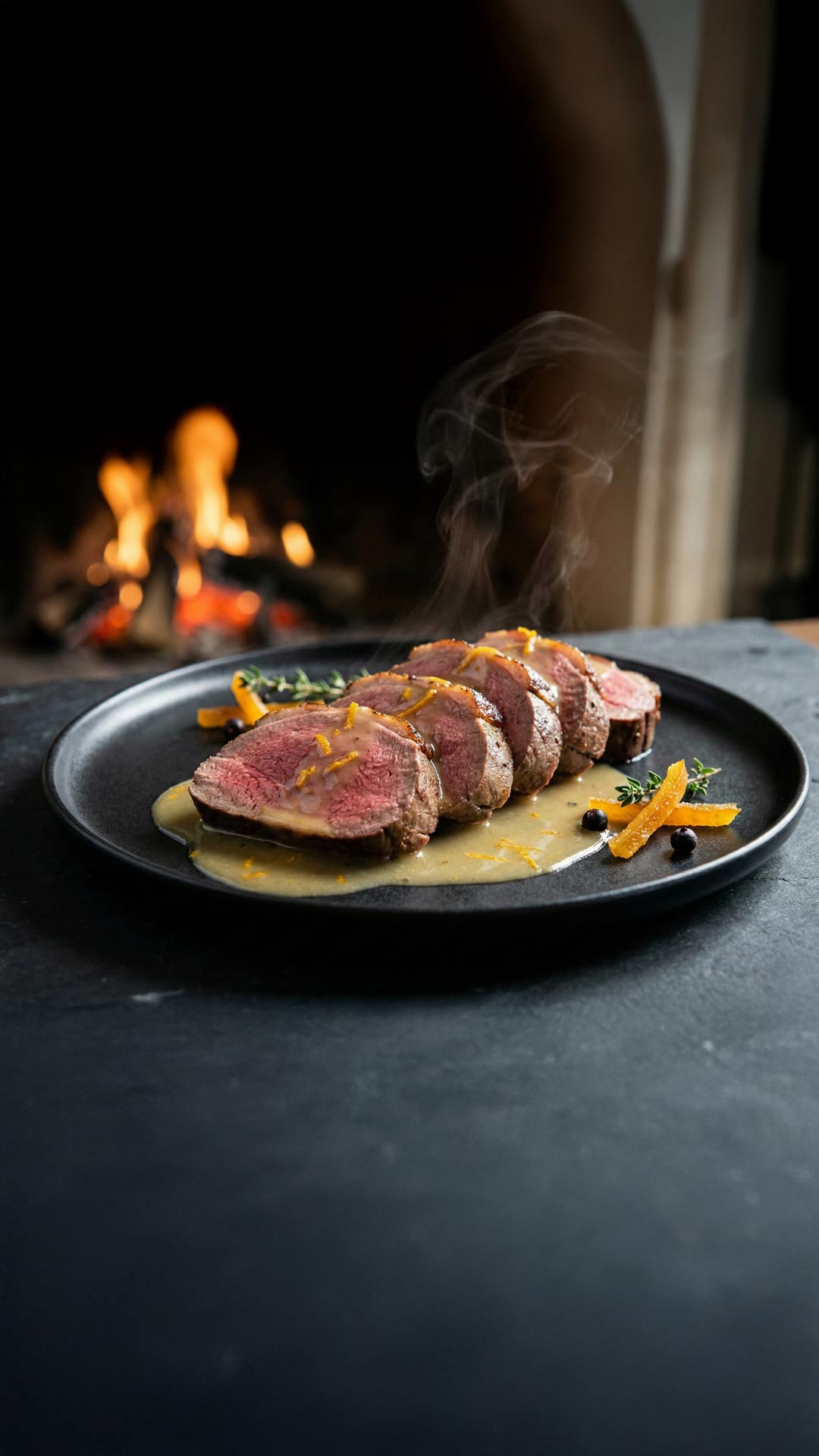 Cuissot de chevreuil mariné au vin blanc et grand marnier mobile