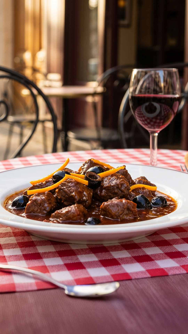 Daube provençale aux olives et zeste d'orange