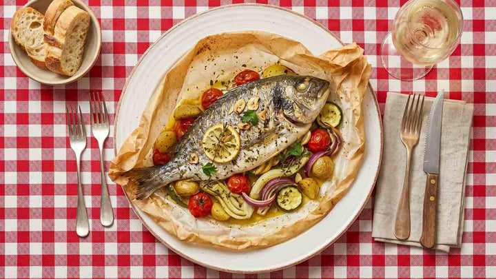 Daurade royale en papillote aux légumes
