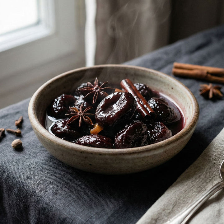 Recette des pruneaux cuits au vin rouge