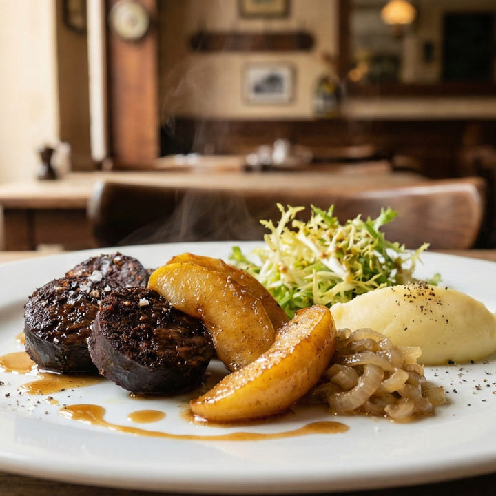 Boudin noir aux pommes caramélisées