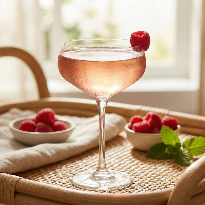 Cocktail de framboises au vin rosé