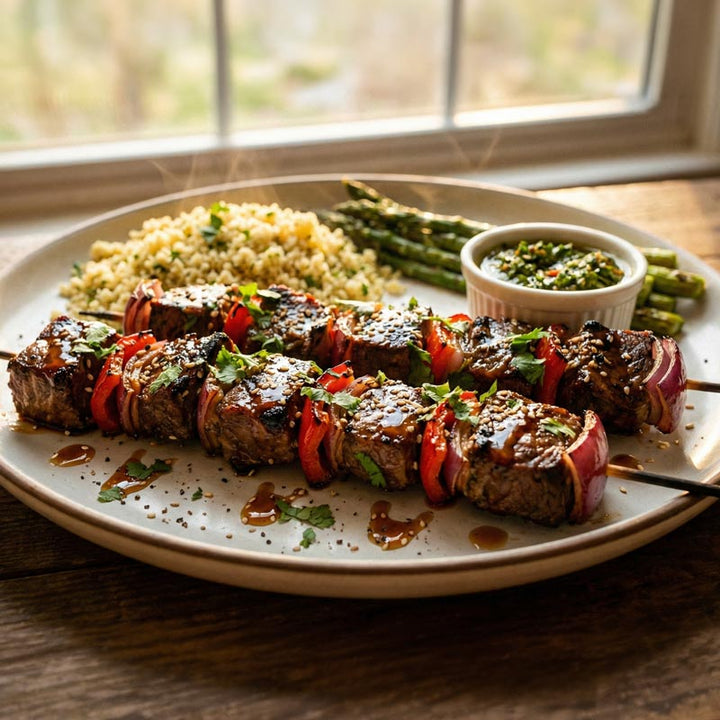 Brochettes de bœuf marinées