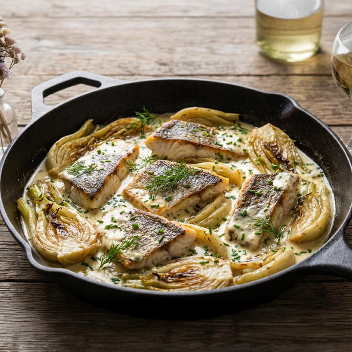 Sandre au beurre blanc et fenouil