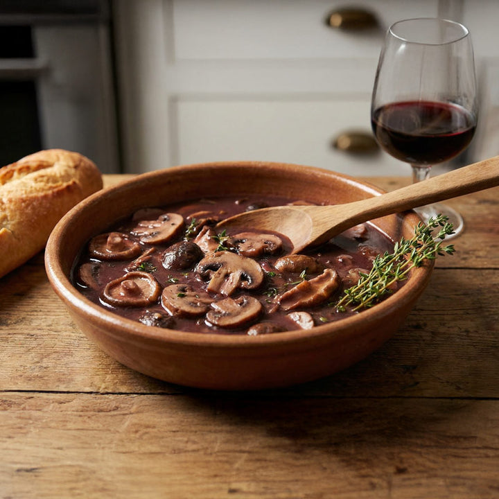 Sauce au vin rouge et aux champignons