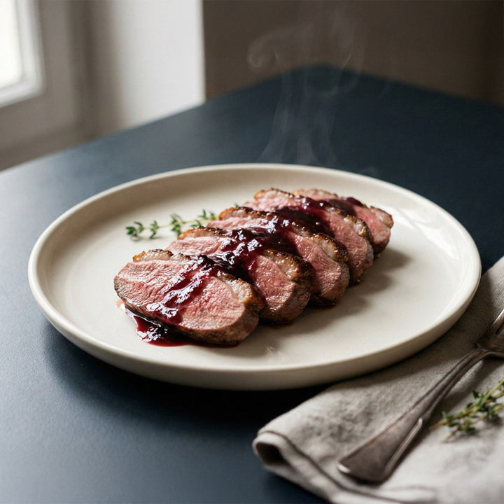 Magrets de canard à la confiture de vin