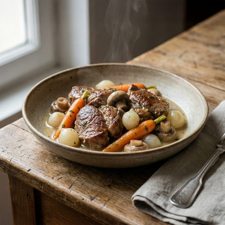 Recette de mijoté de veau au vin blanc