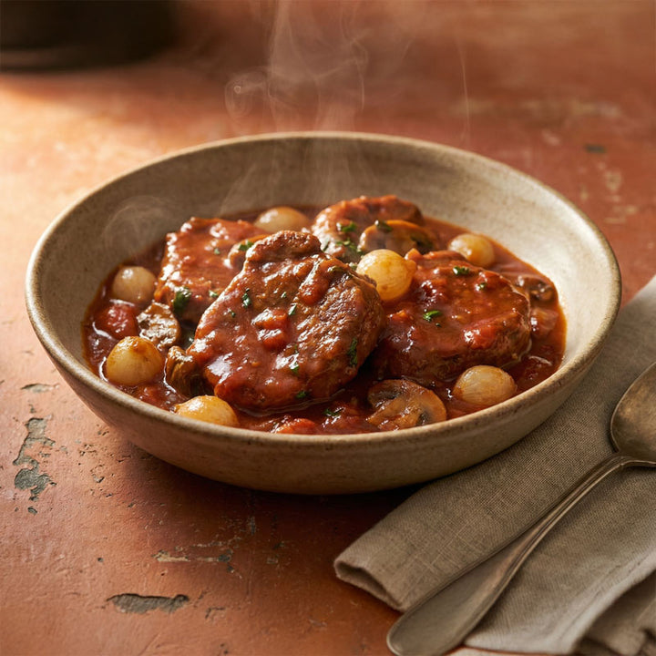 Recette de veau à la sauce au vin et à la tomate
