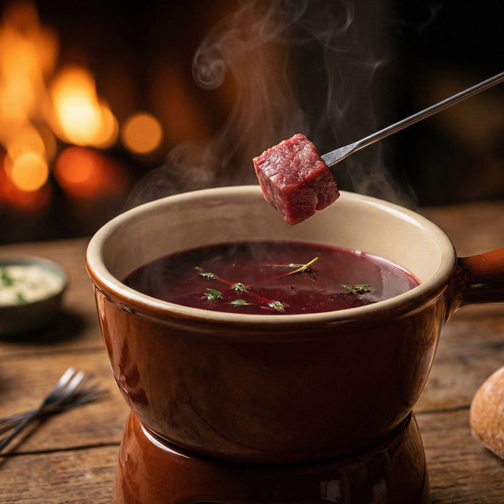Fondue vigneronne au vin rouge