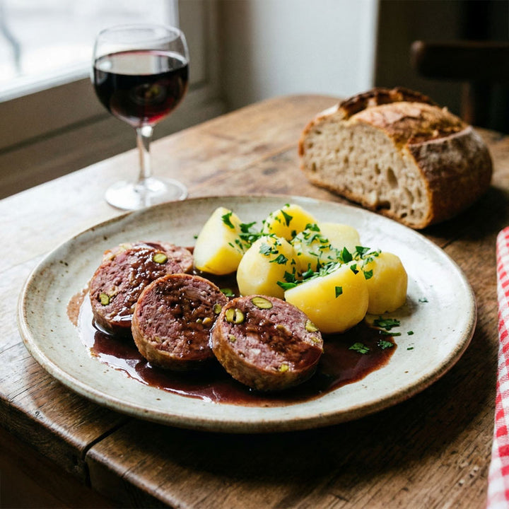 Recette du saucisson cuit au vin rouge