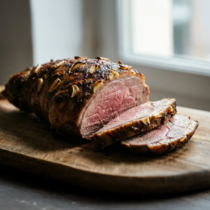 Gigot d'agneau piqué à l'ail​