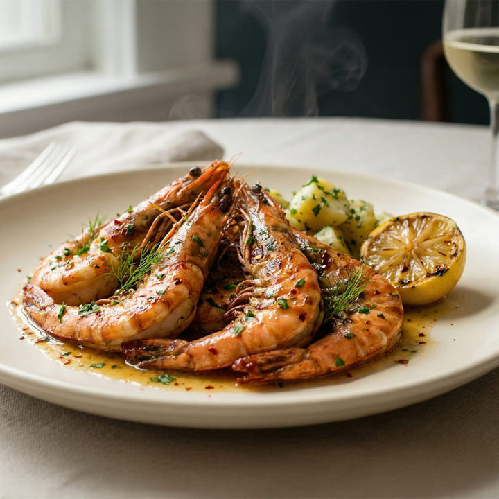 Gambas flambées au Pastis