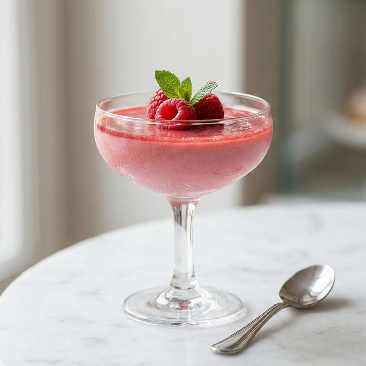 Recette de crème de framboises au vin rosé