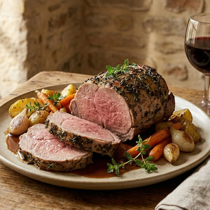 Filet de selle d'agneau de pré-salé rôti au serpolet