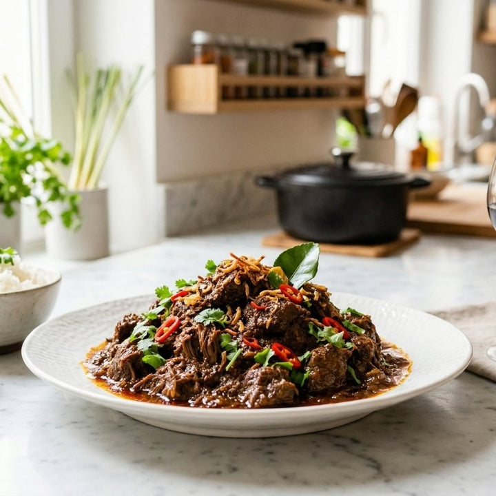 Bœuf rendang indonésien au lait de coco et citronnelle