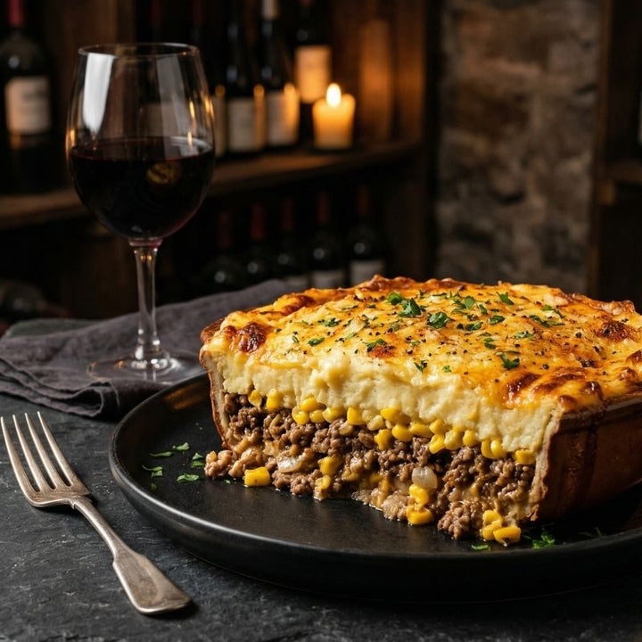 Pâté chinois québécois au bœuf, maïs et purée gratinée