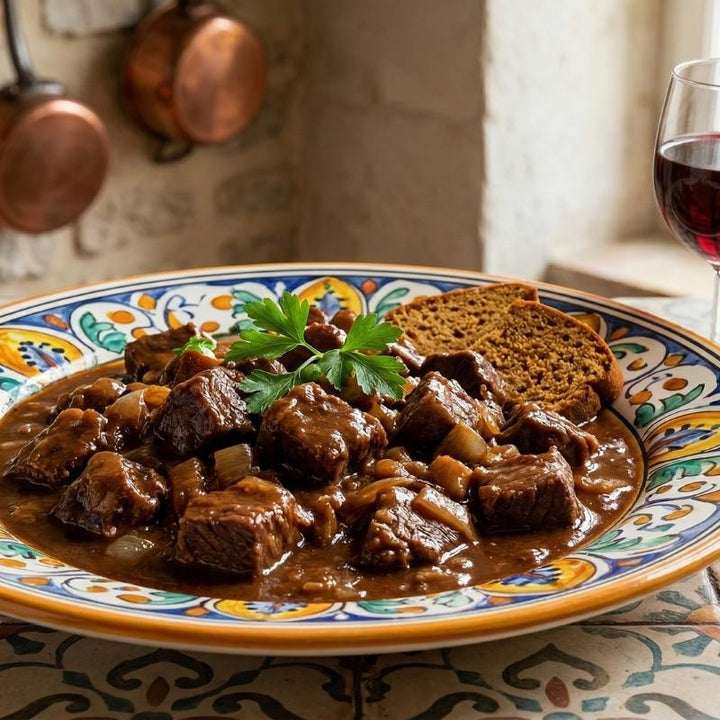 Carbonnade flamande à la bière brune et pain d'épices