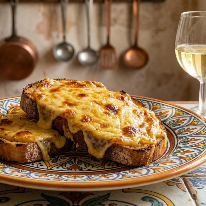 Welsh Rarebit croustillant au cheddar et moutarde