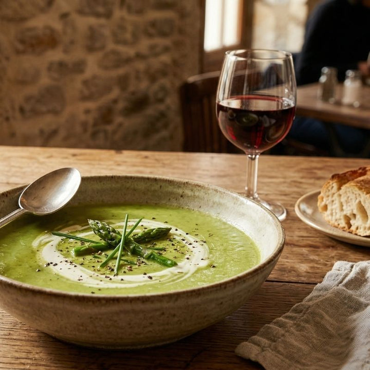 Velouté d'asperges vertes à la crème légère