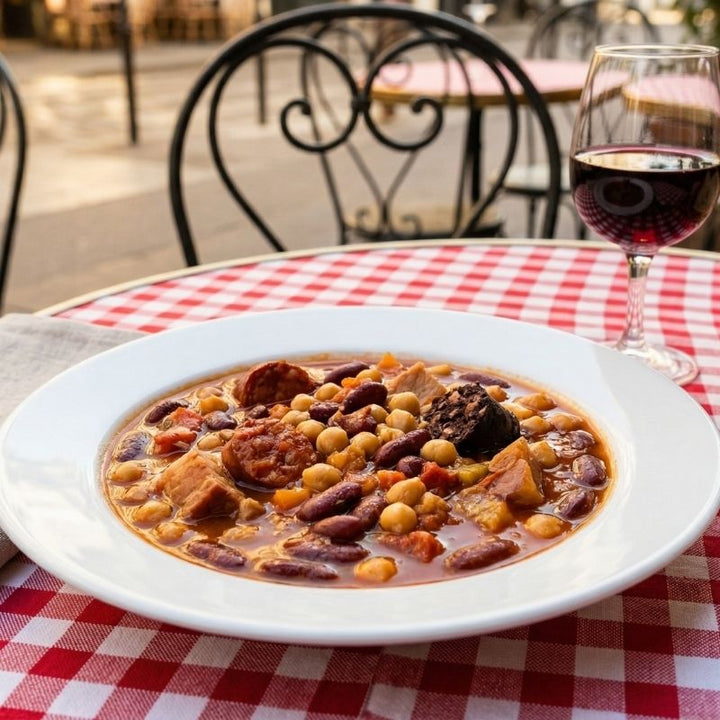 Olla podrida espagnole aux haricots et chorizo