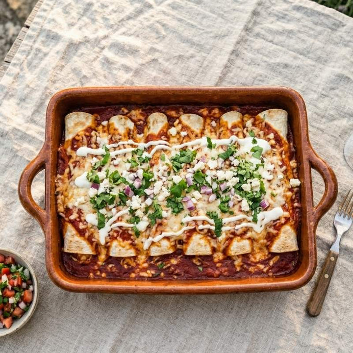 Enchiladas au poulet et sauce tomate pimentée