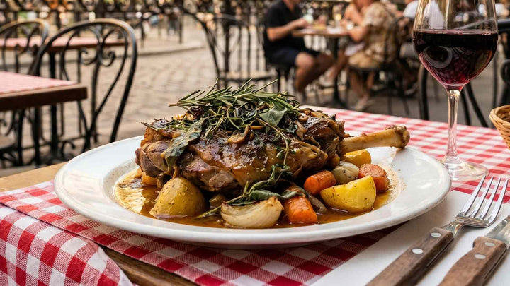 Épaule d'agneau confite aux herbes de garrigue