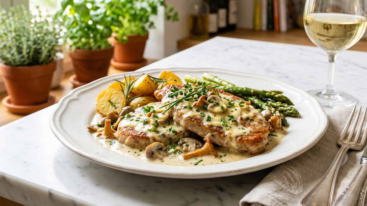 Escalope de veau à la crème de Picodon