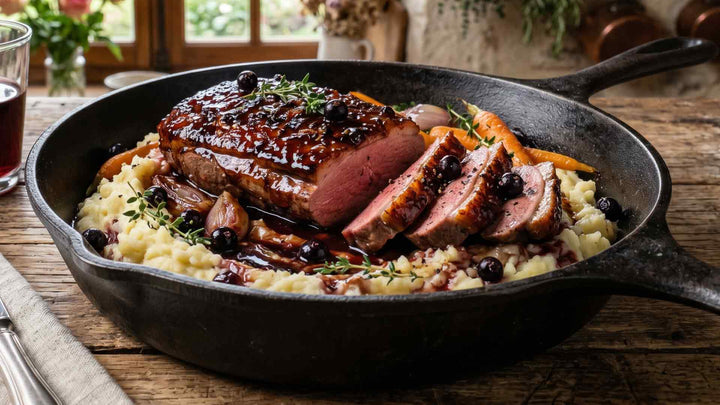 Filet de canette laqué au cassis