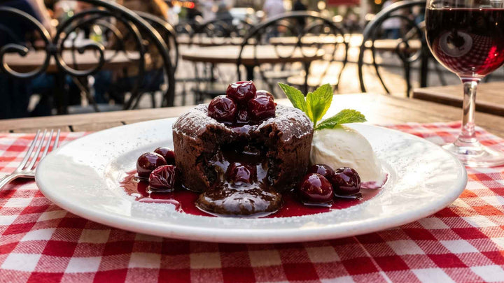 Fondant au chocolat et cerises griottes