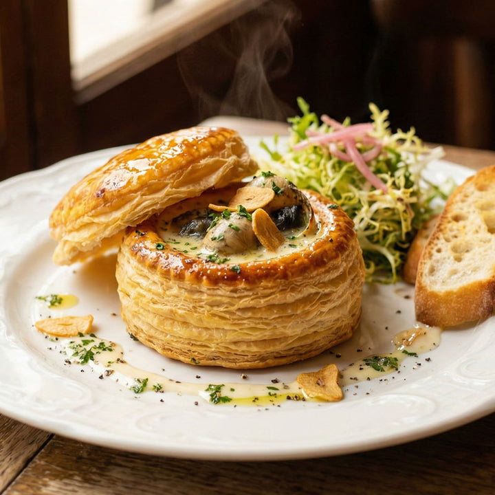 Feuilleté d'Escargots à la crème d'ail