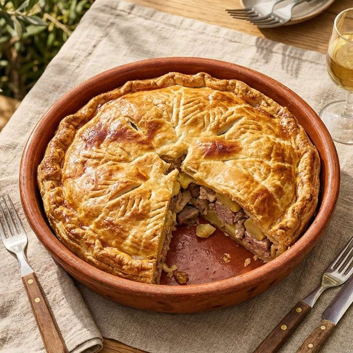 Tourte comtoise généreuse aux deux viandes