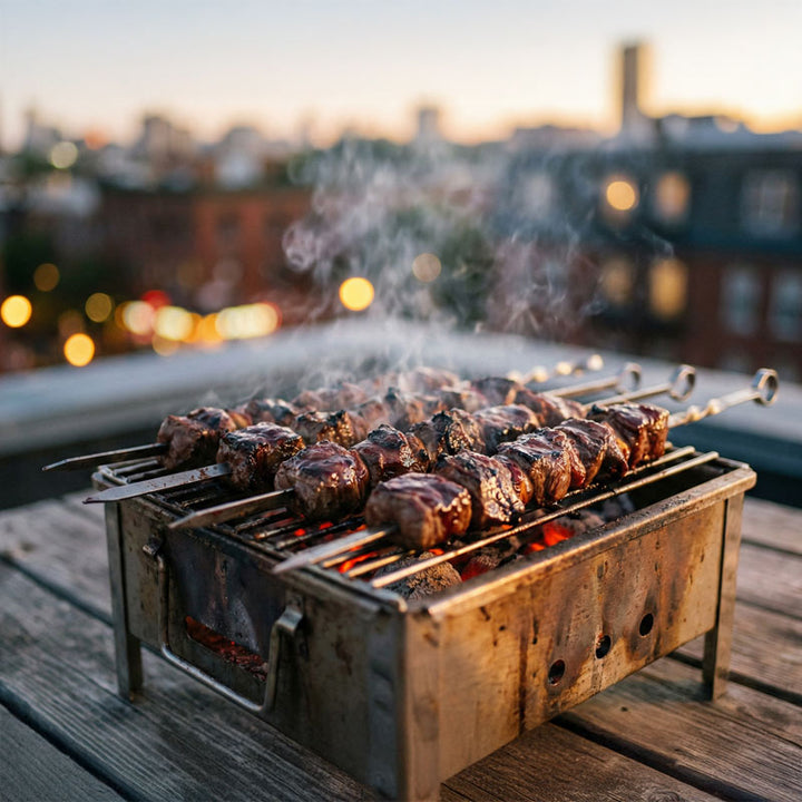 Brochettes d'agneau au vin rouge